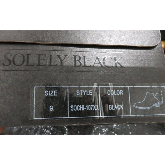 Solely Black Leather Zip Ankle Boots size 9 sleek - Picture 11 of 11